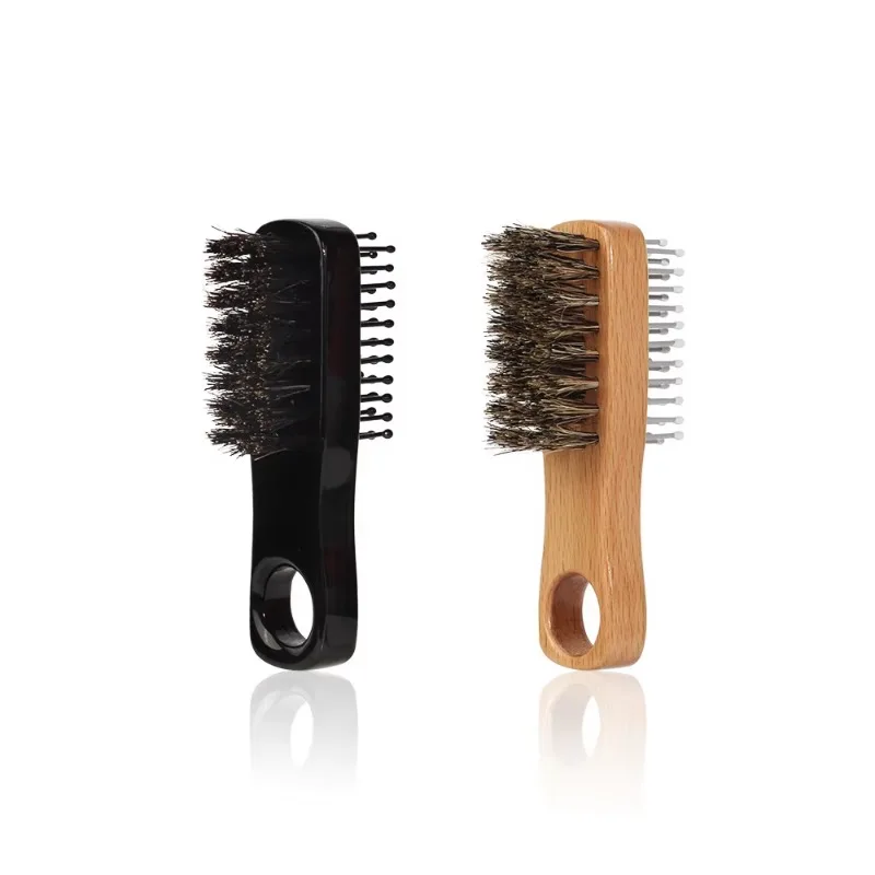 Mini Beard Brush Double-sided wood Hair Comb Beard Styling Brush Professional Shave Beard Brush Barber Broken Hair Remove Comb