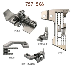 Gauge Set Siruba Overlock Sewing Machine 757-516M2 Needle Plate E982 E871 Presser Foot P962 Threeneedle Five Lines Gauge Set