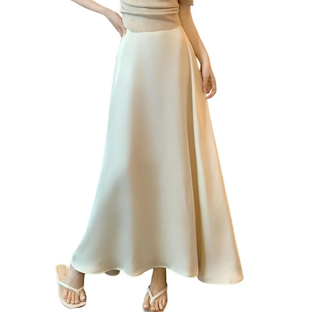 

Fishtail Skirt High-waisted Satin Skirt Elegant High-waisted Satin-like Fishtail Skirt for Women Solid Color Maxi for Office