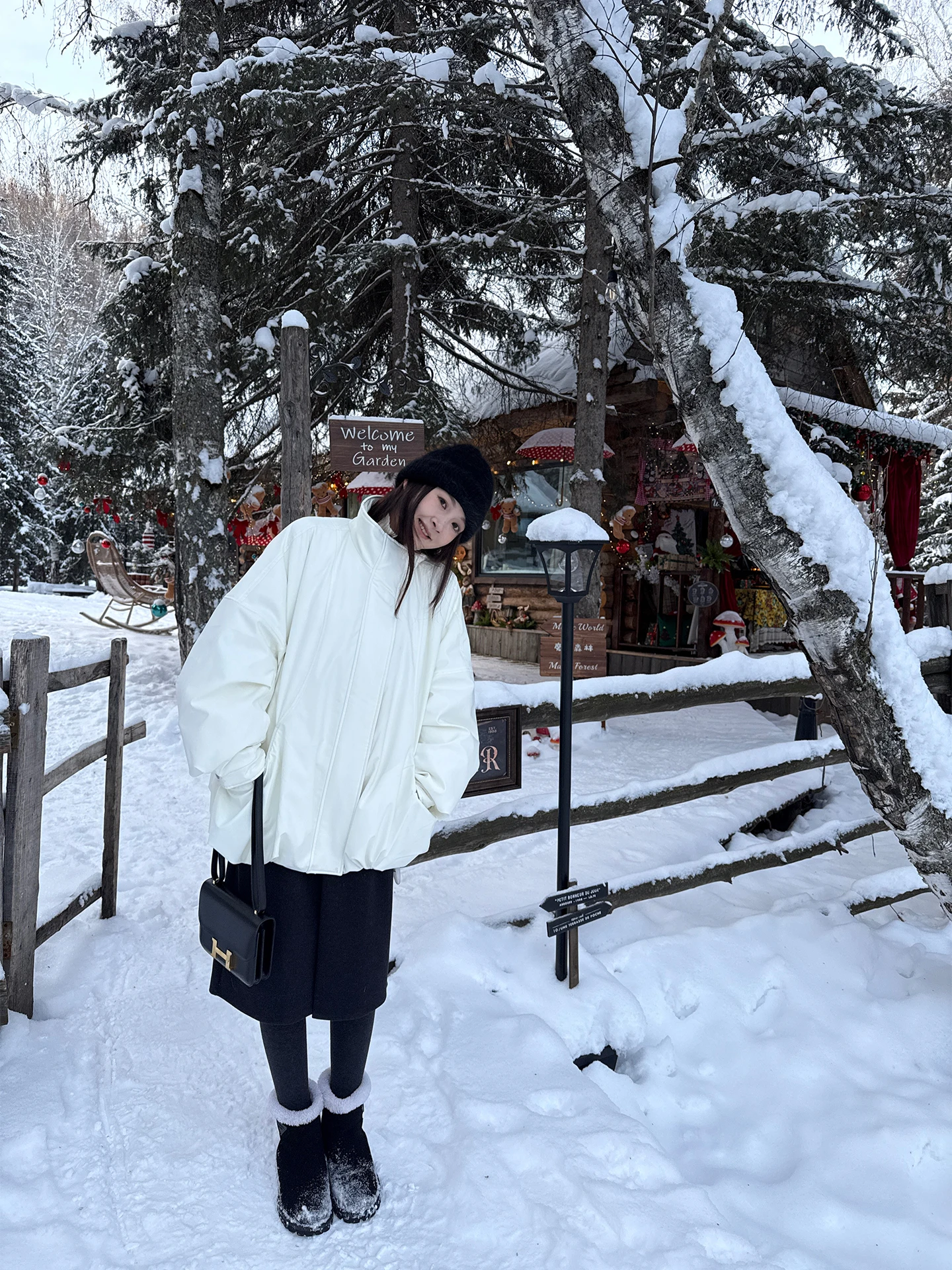 

Faionable Белый гусиный пух Jaet Here Yaya op Теплая маленькая гусиная сумка Тканевый букет Sle Повседневное зимнее пальто Thiened Lo...