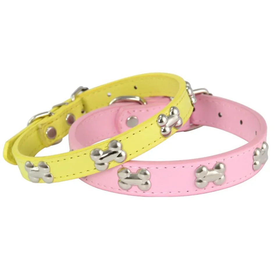 Leather Dog Collar Personalized For Big Dogs Cute Cat Dog Collars Luxury Designer Leather For Small Dogs Cats Pet Accessories