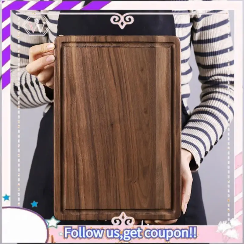 

Y74A-Доска для разделения из черного ореха, доска для стейка, лоток для стейка из цельного дерева, консервирующая кухонная разделочная доска, тарелка для стейка с прорезями, хлеб