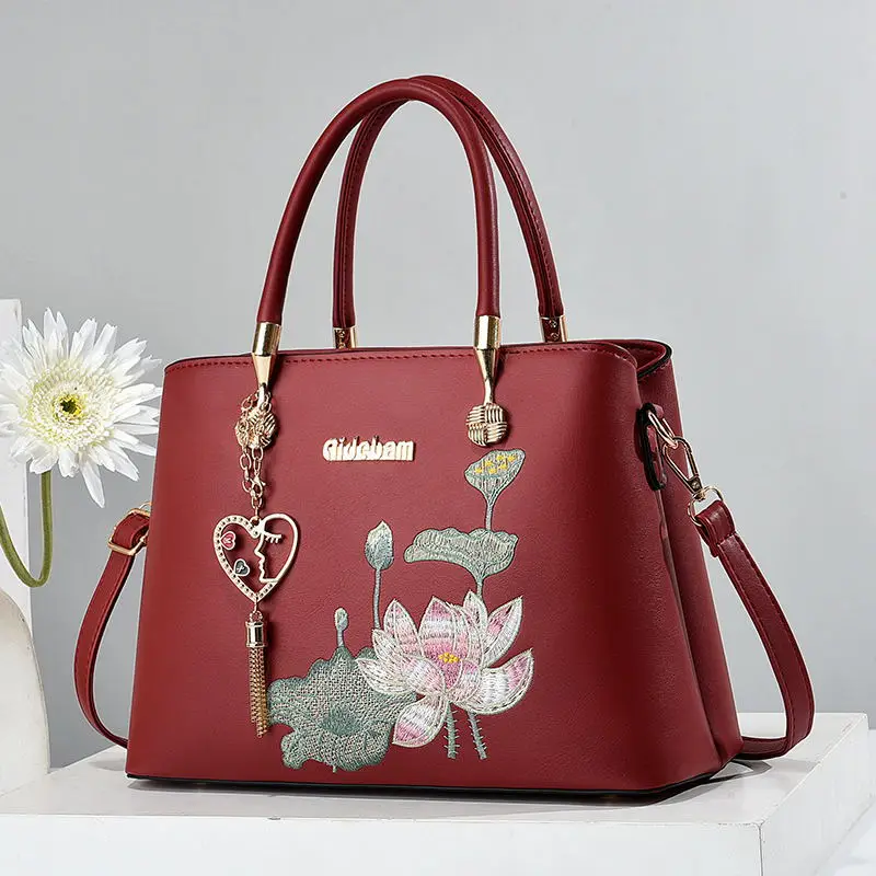 National Style Female Bags For Women New Embroidery Multi Layered Single Shoulder High End Large Capacity Practical Handbag