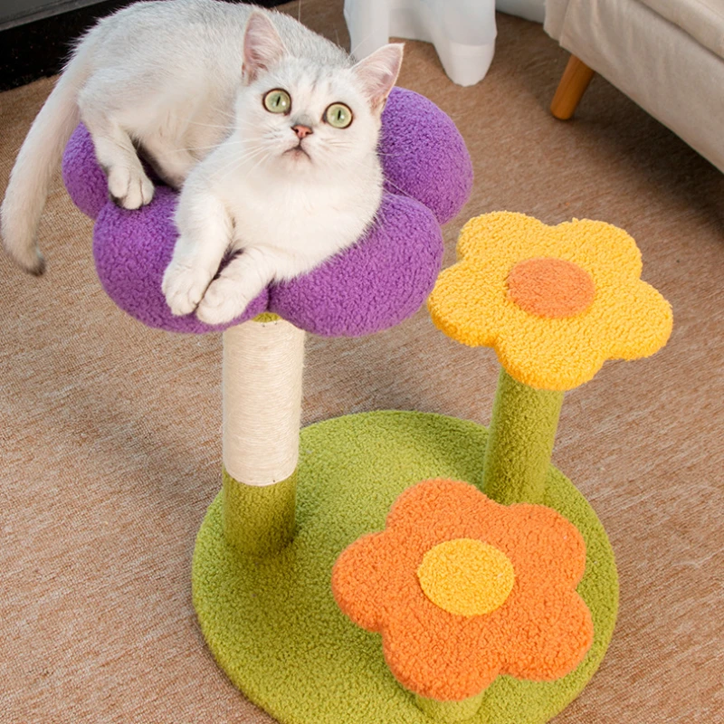 Sisal Rope Multi Layer Cat Climbing Frame Kitten Scratching Column Sisal Hemp Claw Grinding Tool Pet Trees Flower Shaped Nest