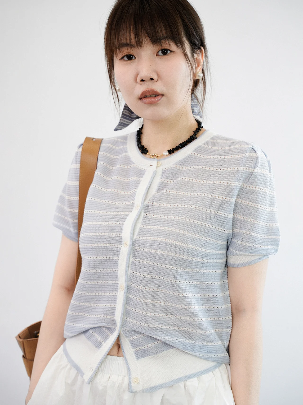 

LADYXIEXIE 72788 Повседневный стильный ажурный льняной вязаный топ с коротким рукавом для женщин, круглый вырез, тонкий, летний, модный