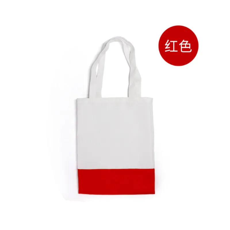 Bolso de mano colorido en blanco de sublimación, bolsa de almacenamiento de poliéster para hombro al aire libre, bolso portátil para damas y niñas para Impresión de fotos Diy