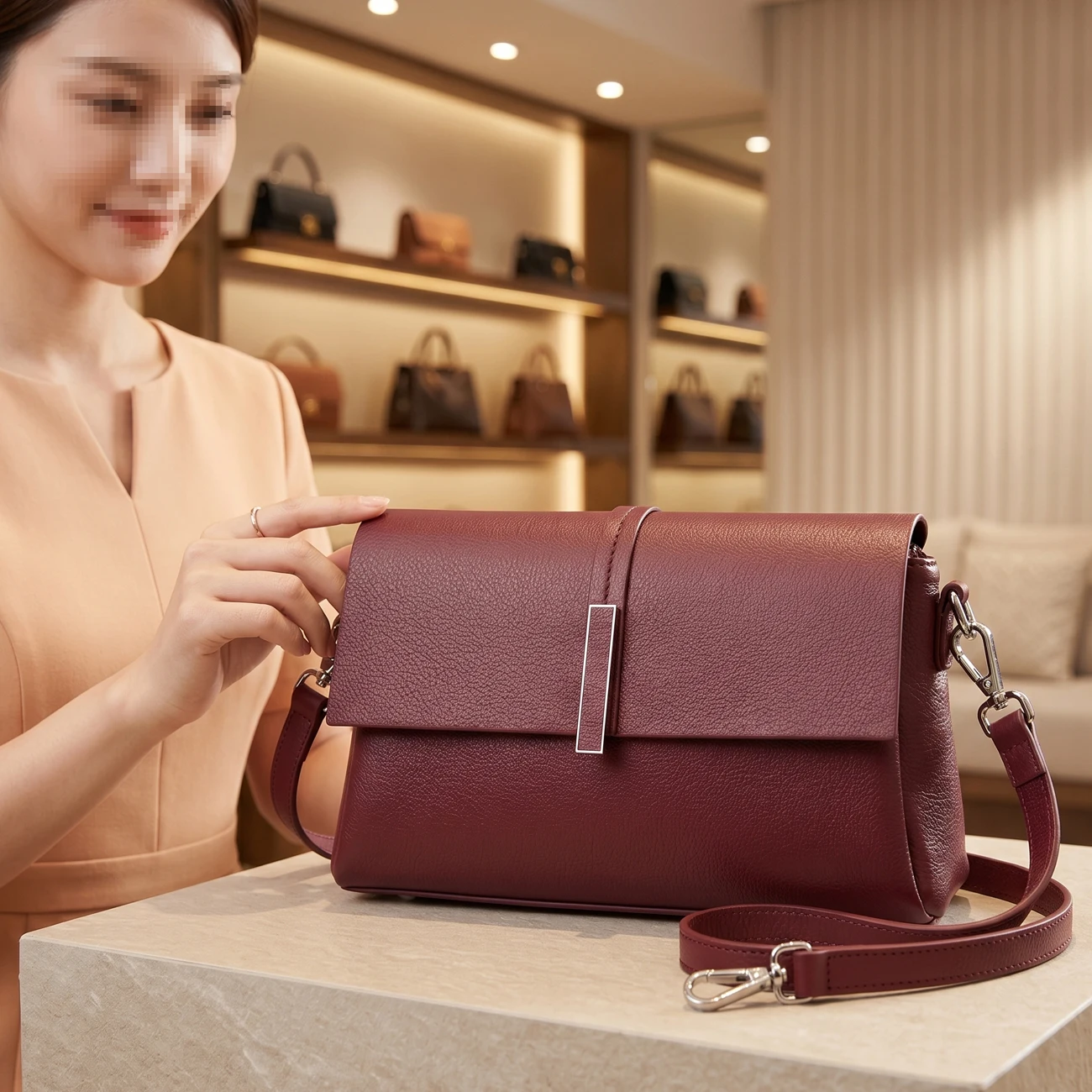 女性用プレミアム本革ハンドバッグ 構造化されたミニマリストデ - Shoulder Bag Structured のレビューと価格