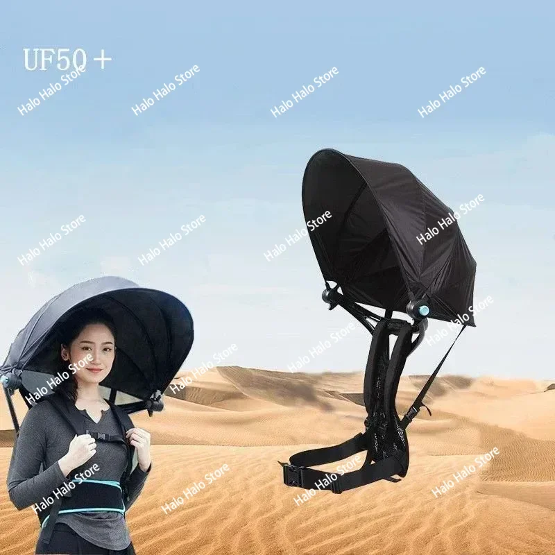 Travel Folding Umbrella UV Clear Backpack Umbrella Outdoor Hiking Mountain Backpacking Handheld-Free Beach Umbrellas Gift Ideas
