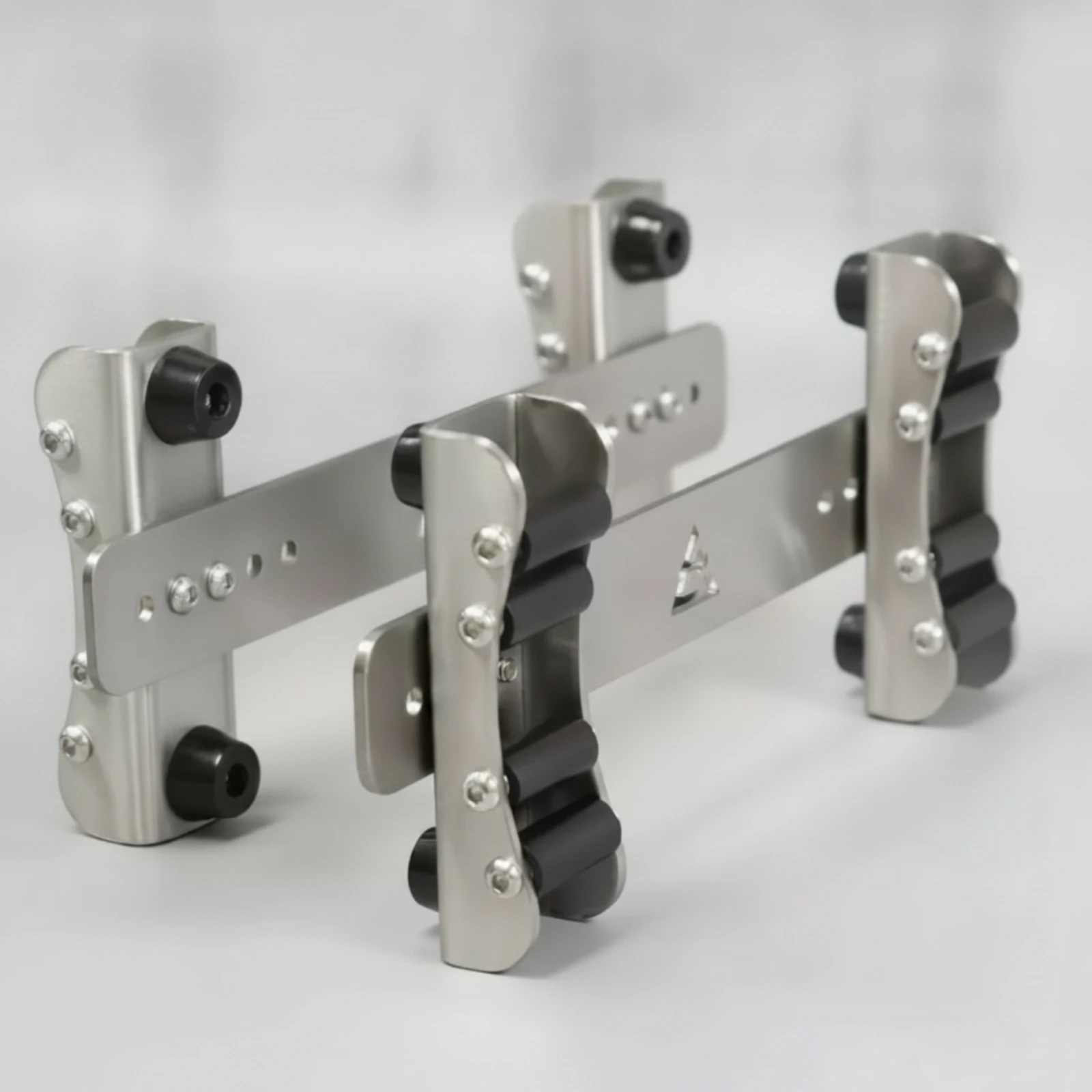 Picture 3: Dumbbell Rack with Roller Cradles Stainless Steel Adjustable Dumbbell Rack Home Gym Equipment Space-Saving Rust-Resistant