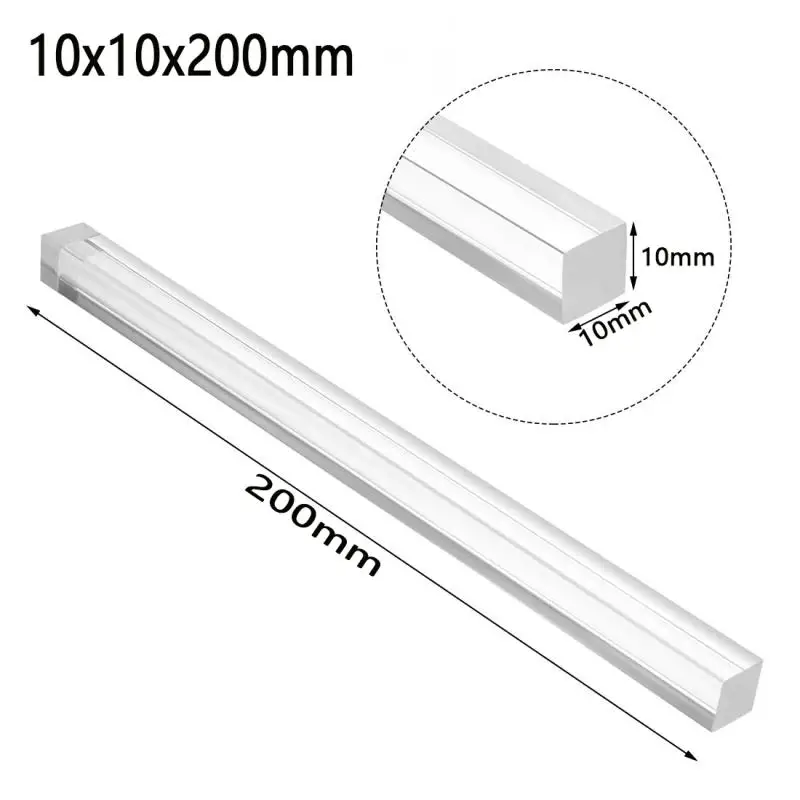 1-50pcs Acrylic Square Rods 3x3/4x4/5x5/6x6/8x8/10x10/15x15/20x20mm Length 100mm-500mm Acrylic Dowel Rods Sticks