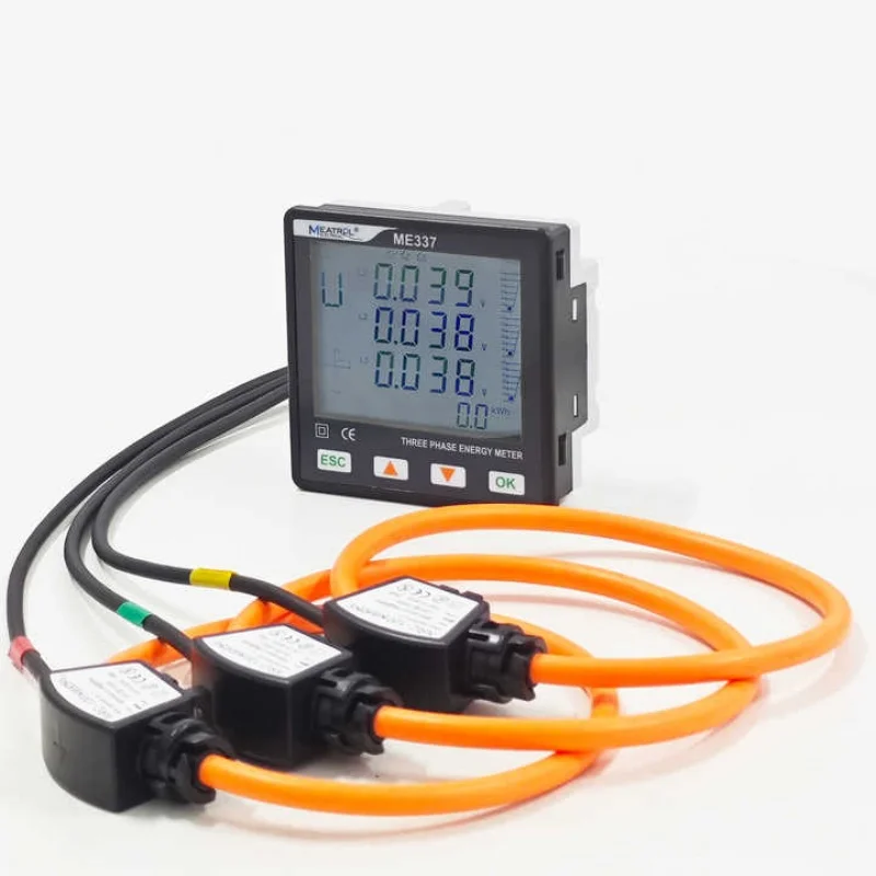 Three Phase Multi-function Smart Meter ME337 RS485 Rogowski coil LCD Digital Power Energy Panel meter