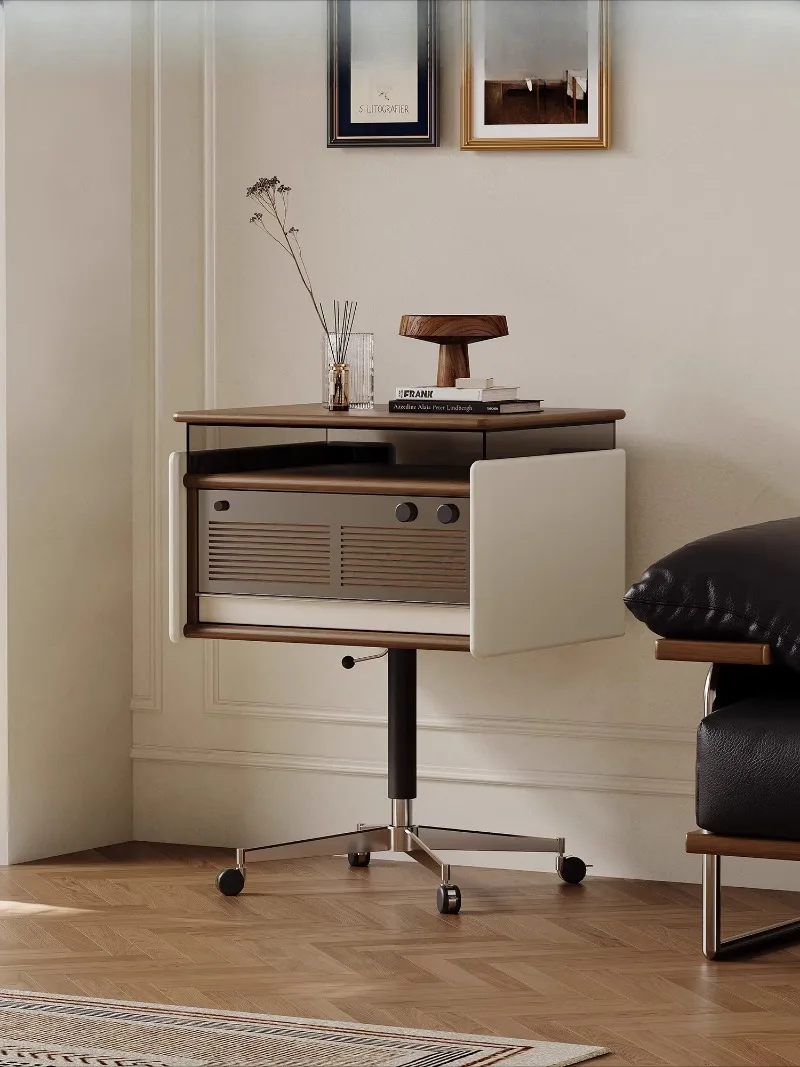 Retro removable sofa side several antique rotating lifting bedside table living room bedroom locker chest cabinet