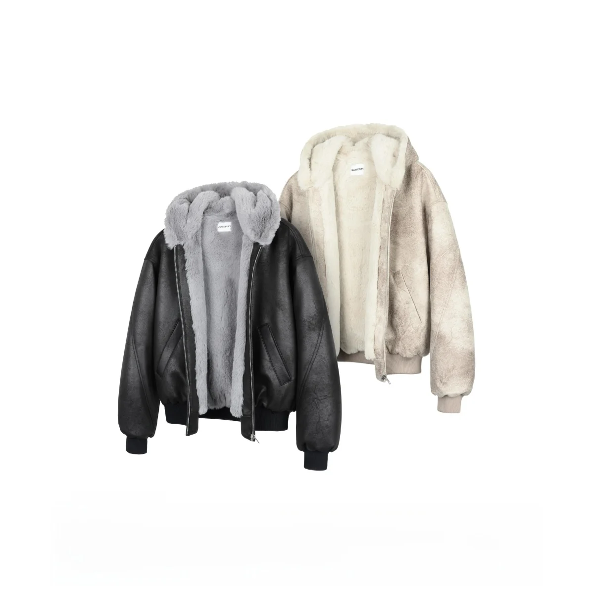 

DERTO Winter Coat Cra Skin 500G Fake Hooded Mountain Eagle PU Leather Jaet Warmth Youth ular Polyes...