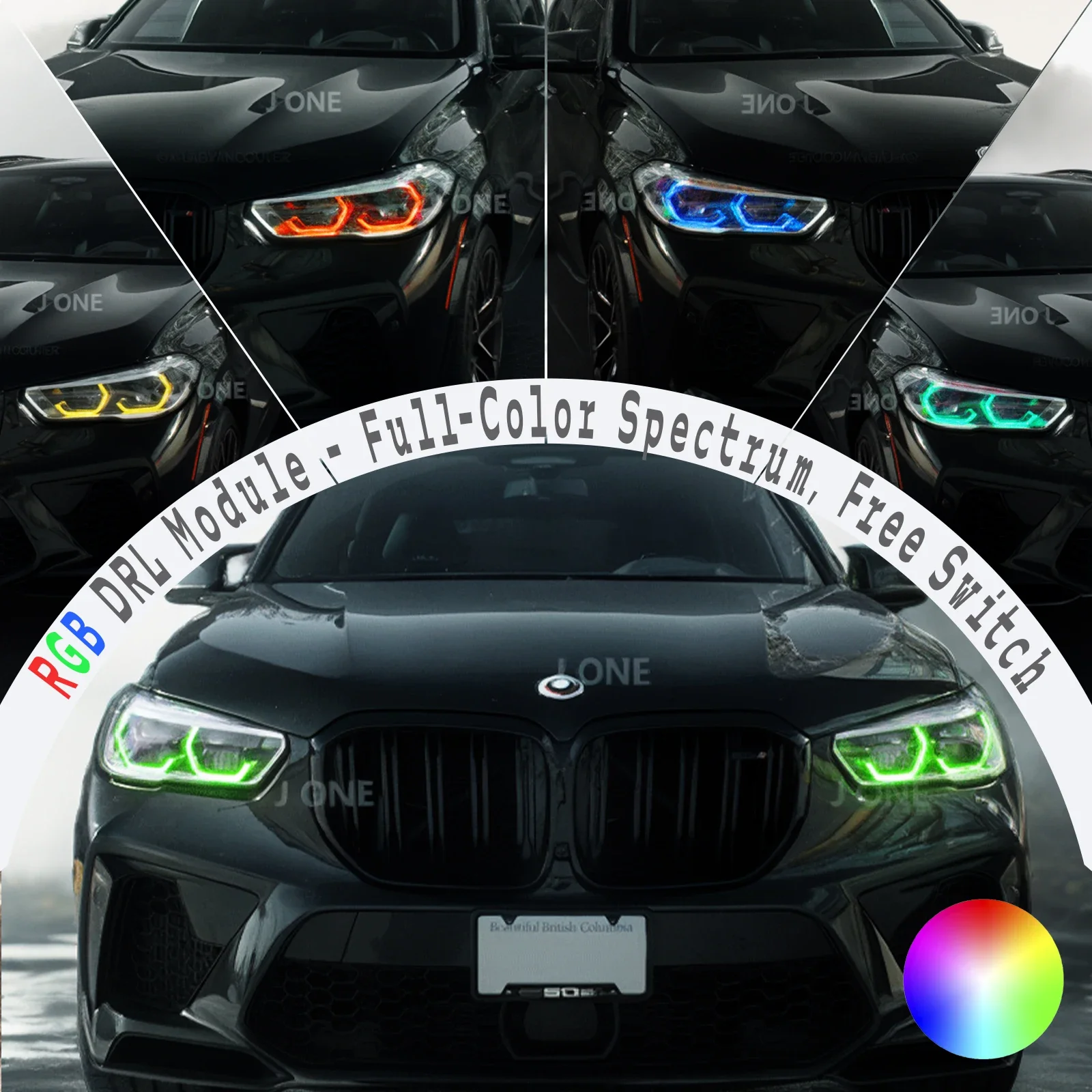 For BMW X5 X6 X5M X6M 2019-2022 G05 G06 F95 F96: RGB DRL Module, Full Spectrum DRL with Phone App Control & Customizable Modes