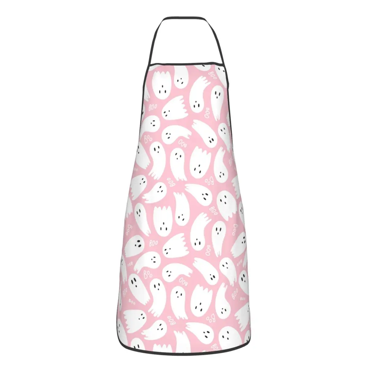 Pink Cute Ghosts Apron Cuisine Cooking Baking Household Cleaning Painting Halloween Bibs Kitchen Waterproof Tablier Chef