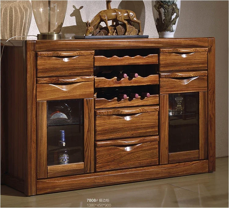 

Chinese Style Ugyen Wood Solid Wood Sideboard Cabinet Modern Minimalist Wine Cabinet Home Living Room Locker
