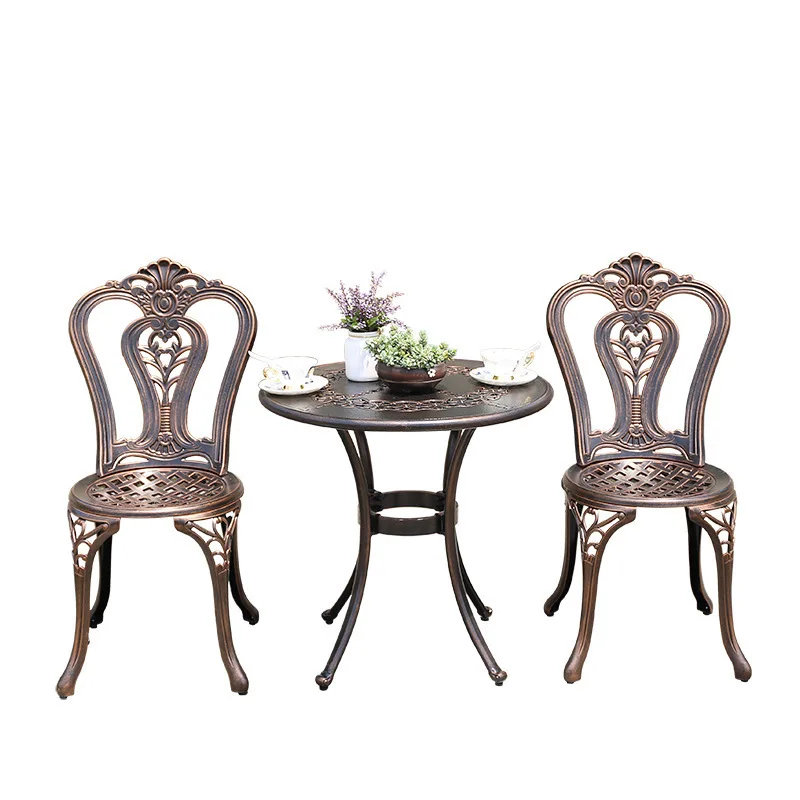 

European balcony small tables and chairs cast aluminum coffee table cafe hotel furniture outdoor leisure barbecue tables