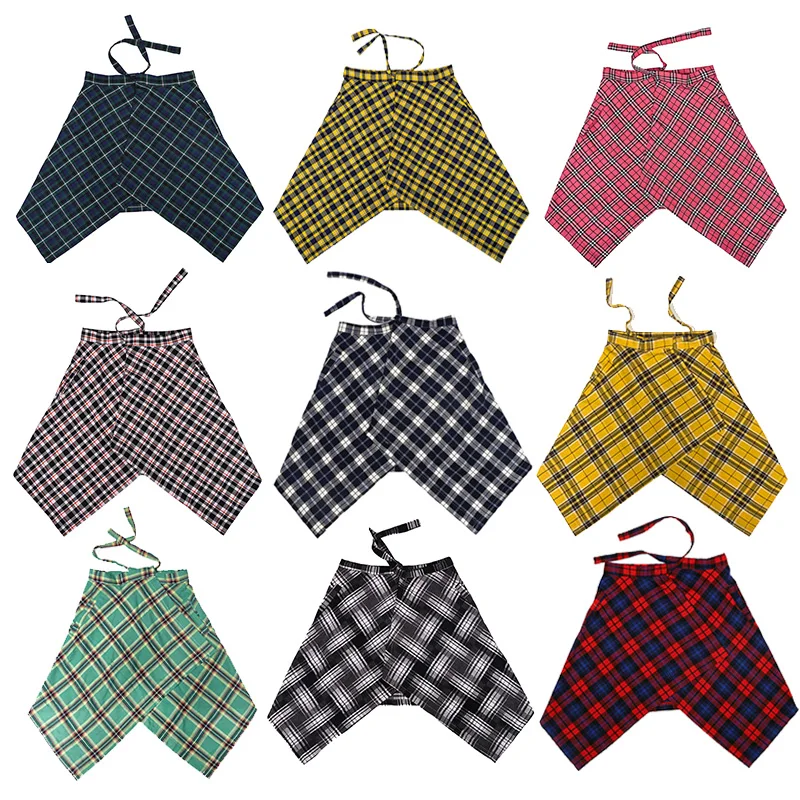 Hip Hop Irregular Men and Women Fake Shirt Hem Spring Autumn Plaid False Shirt Skirt Half-body Female Street Skirts Womens Saia