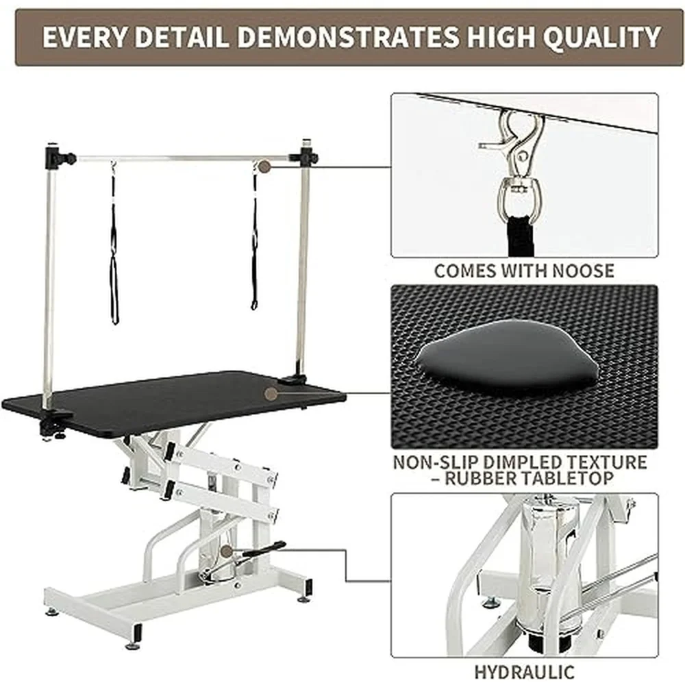 Hydraulic Dog Grooming Table for Small/Large Dogs Heavy Duty Professional Pet Grooming Table with Adjustable Overhead