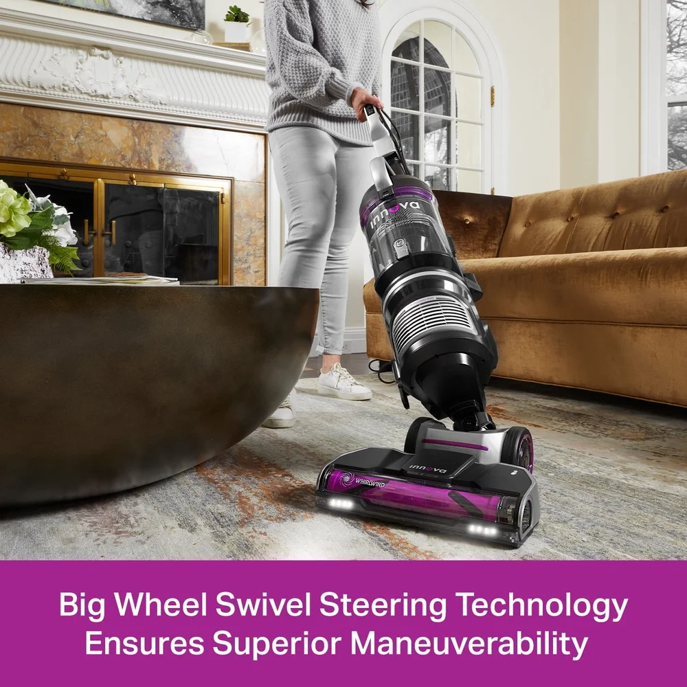 مكنسة Innova المستقيمة مع تقنية Whirlwind المضادة للتشابك بقدرة 1440 وات، فلتر HEPA، أداة للحيوانات الأليفة الآلية، فرشاة مزدوجة الحركة وهادئة