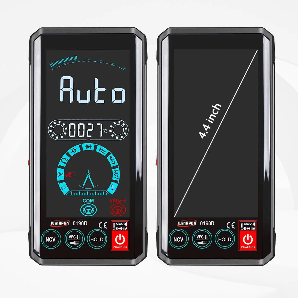 WINAPEX 8198B Smart Touch Screen Digital Multimeter 6000 Count Display Tester Auto Range Electric Current Voltage Measurement