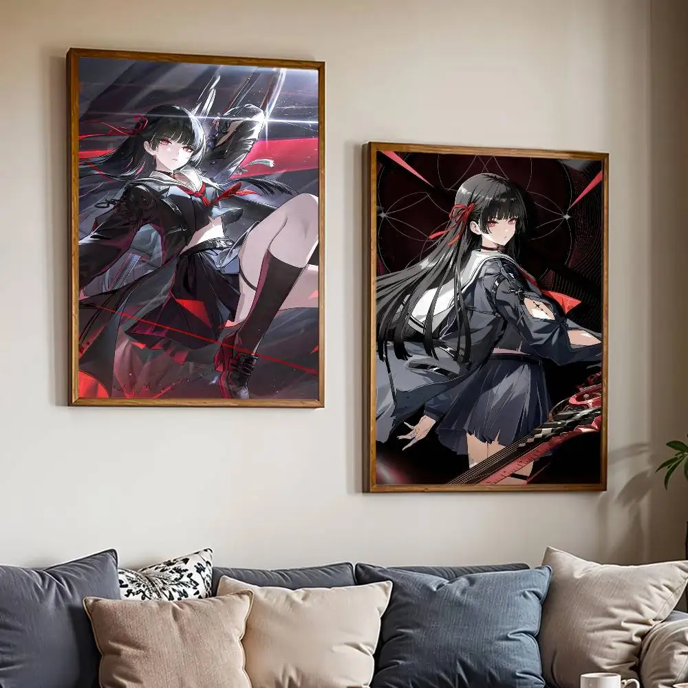 لعبة Wuthering Waves Chisa المشارك لوحات ذاتية اللصق يطبع غرفة نوم المنزل غرفة المعيشة ديكور خمر هدية #3