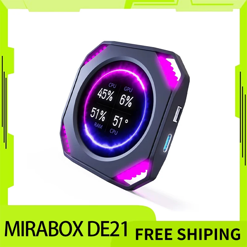 Mirabox Dr21 Case Secondary Screen 2.1-Inch Monitoring Water-Cooled Screen  Synchronous Display Custom Computer Accessories Gift