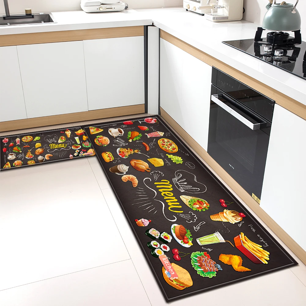 Custom Kitchen Cooking Rug Home Restaurant Hallway Balcony Floor Decor Carpet Cookhouse Bathroom Entrance Door Non-slip Foot Mat