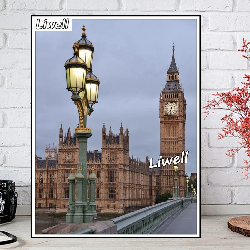 London Street Scenery Red Telephone Booth And Big Ben 5d Diamond Painting Full Drills Mosaic Cross Stitch Modern Wall Art Decor