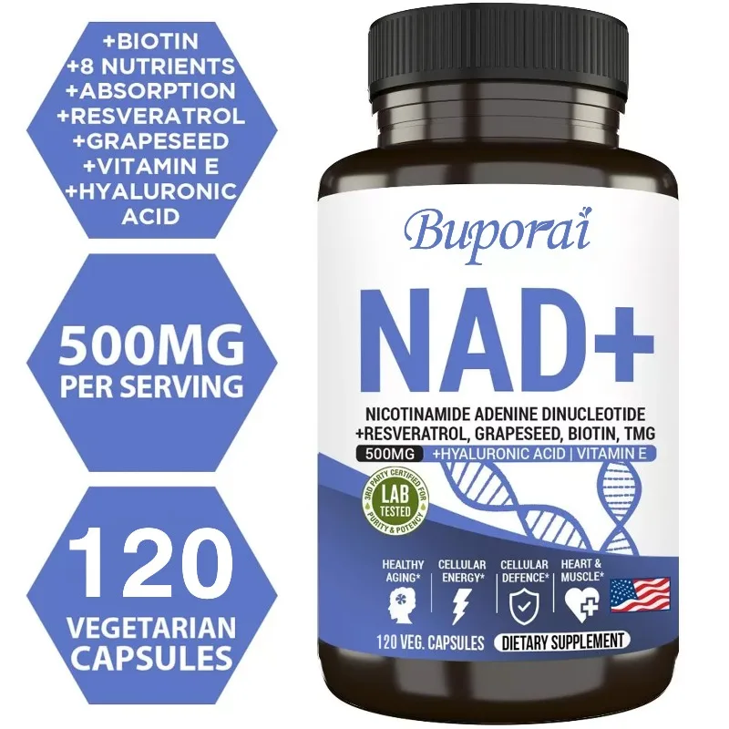 NAD+ Supplements - Anti-aging, Promotes Cell and Skin Health, Improves Sleep, Boost Energy, Strengthens The Immune System