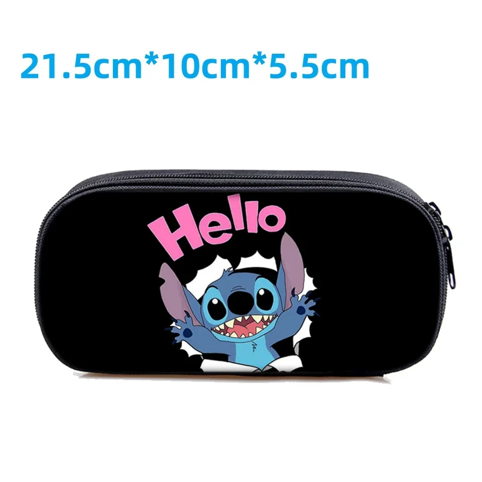 Disney Lilo & Stitch Pencil Case Cartoon Cute Single Layer Large Capacity Stationery Box Study Stationery Kids Birthday Gifts