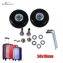 50*18mm Black Luggage Suitcase Replacement Wheels Suitcase Repair Axles Deluxe Black With Screw Accessories