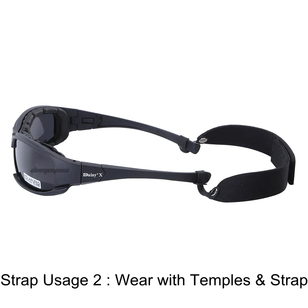 Daisy Photochromic Polarized Glasses Transition Sunglasses Goggles 4 Lens Kit War Game Tactical Hiking Glasses