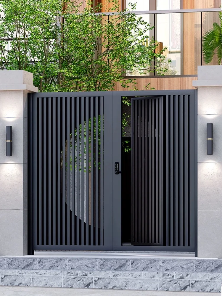 

Aluminum art gate European villa courtyard electric double-door courtyard entrance door aluminum alloy gate