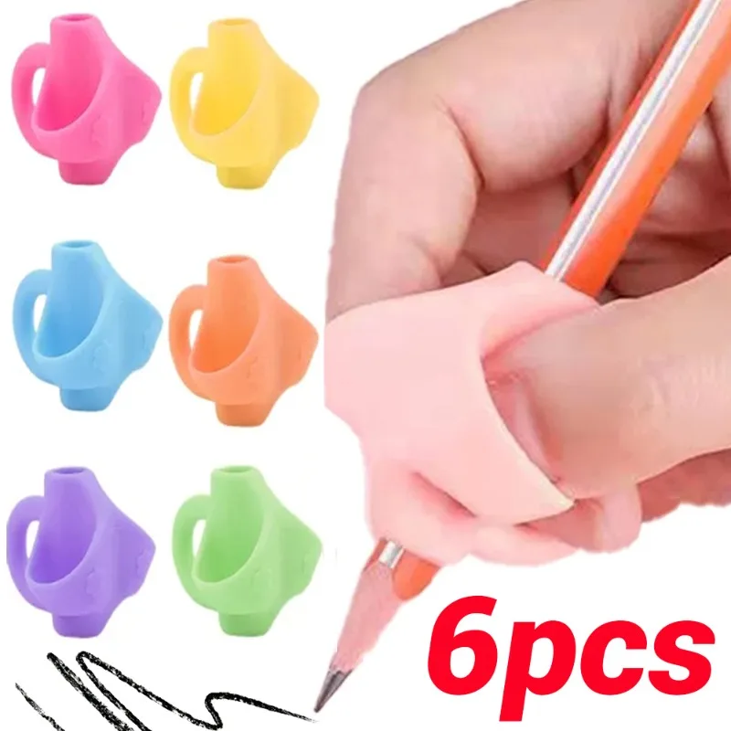 6/1pcs Silikons tift griffe drei Finger feste Handschrift Haltungs korrektur Griff Trainer Kinder Bleistift halter Schreib hilfe Griff