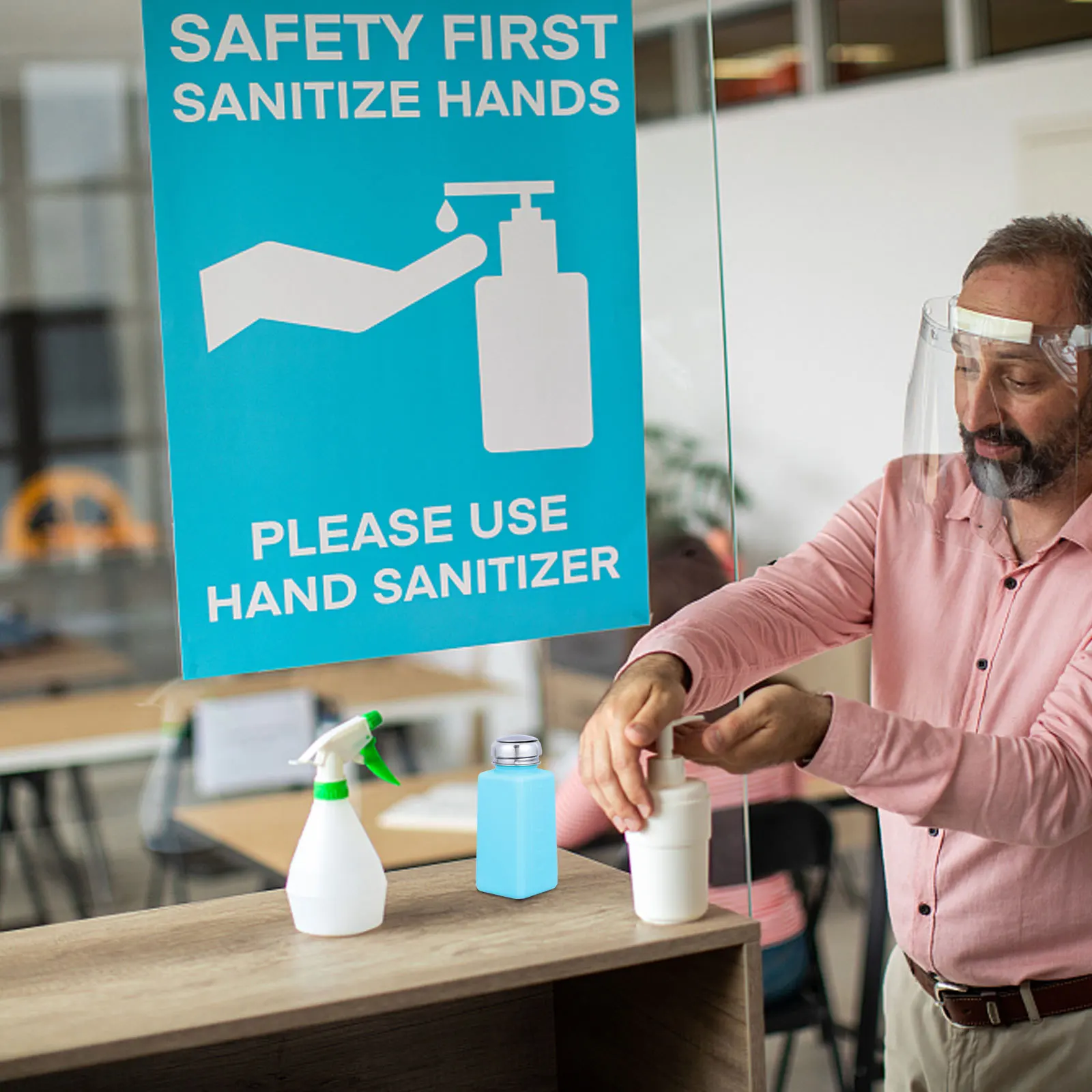 

2Pcs Alcohol Press Pump Bottle Lightweight Leakproof Empty Bottle for Outdoor Travel Nail Polish Remover Push Down