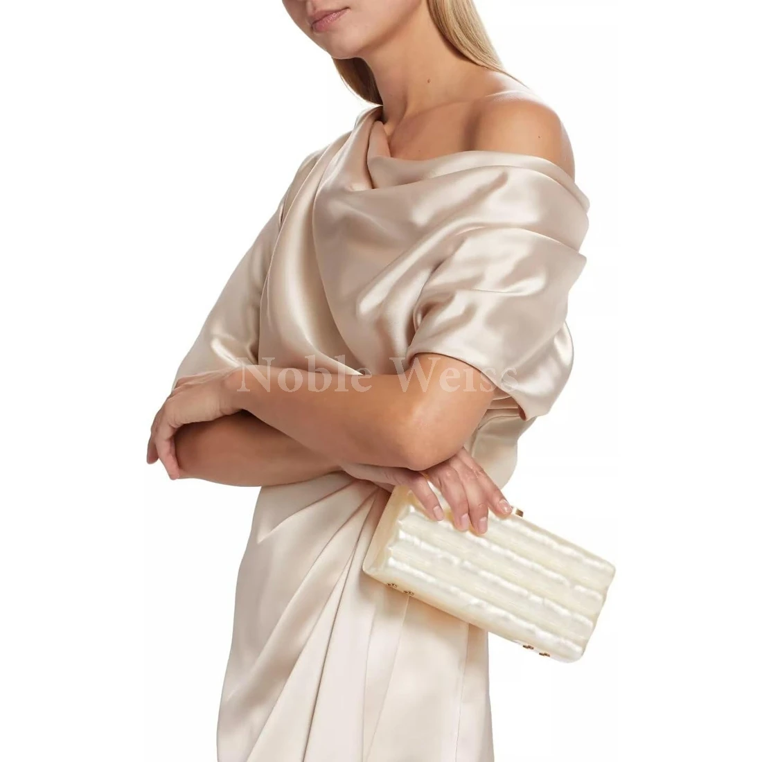 Elegant One-Shoulder Mermaid Evening Dresses Short Sleeves Prom Gown Customize