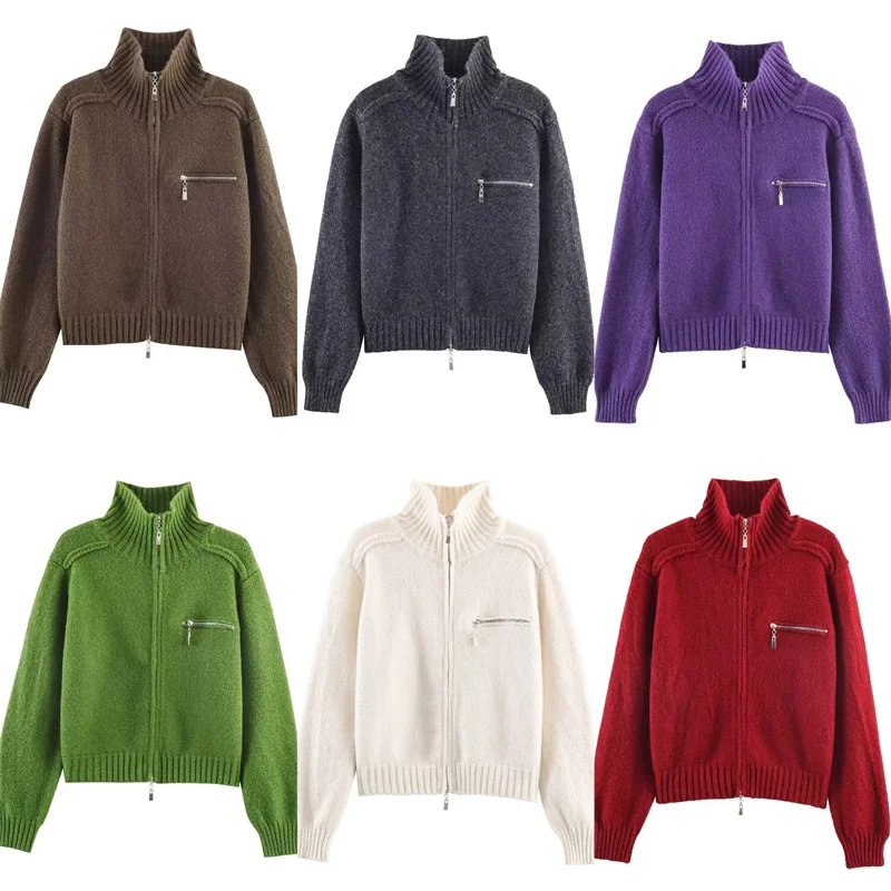 

Fall Winter Women's Sweater Jacket Thick Warm Outerwear Lazy Style Meat Concealing High-End Feelings Cardigan Top Trendy