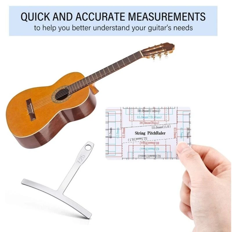 Guitar Radius Gauge & String Height Ruler set Universals Guitar Gauge Tool Ruler