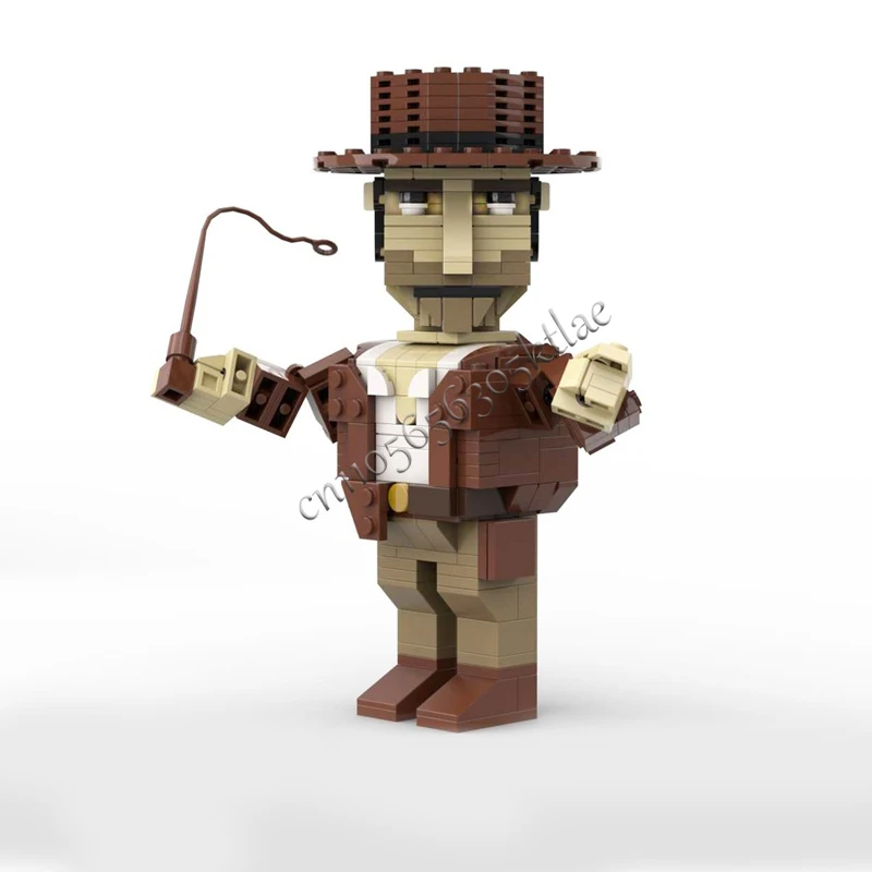 399ピース MOC カスタマイズ考古学者インディ・ジョーンズ フィギュア ブリックヘッドモデル クリエイティブパズル 誕生日漫画アニメフィギュアおもちゃギフト