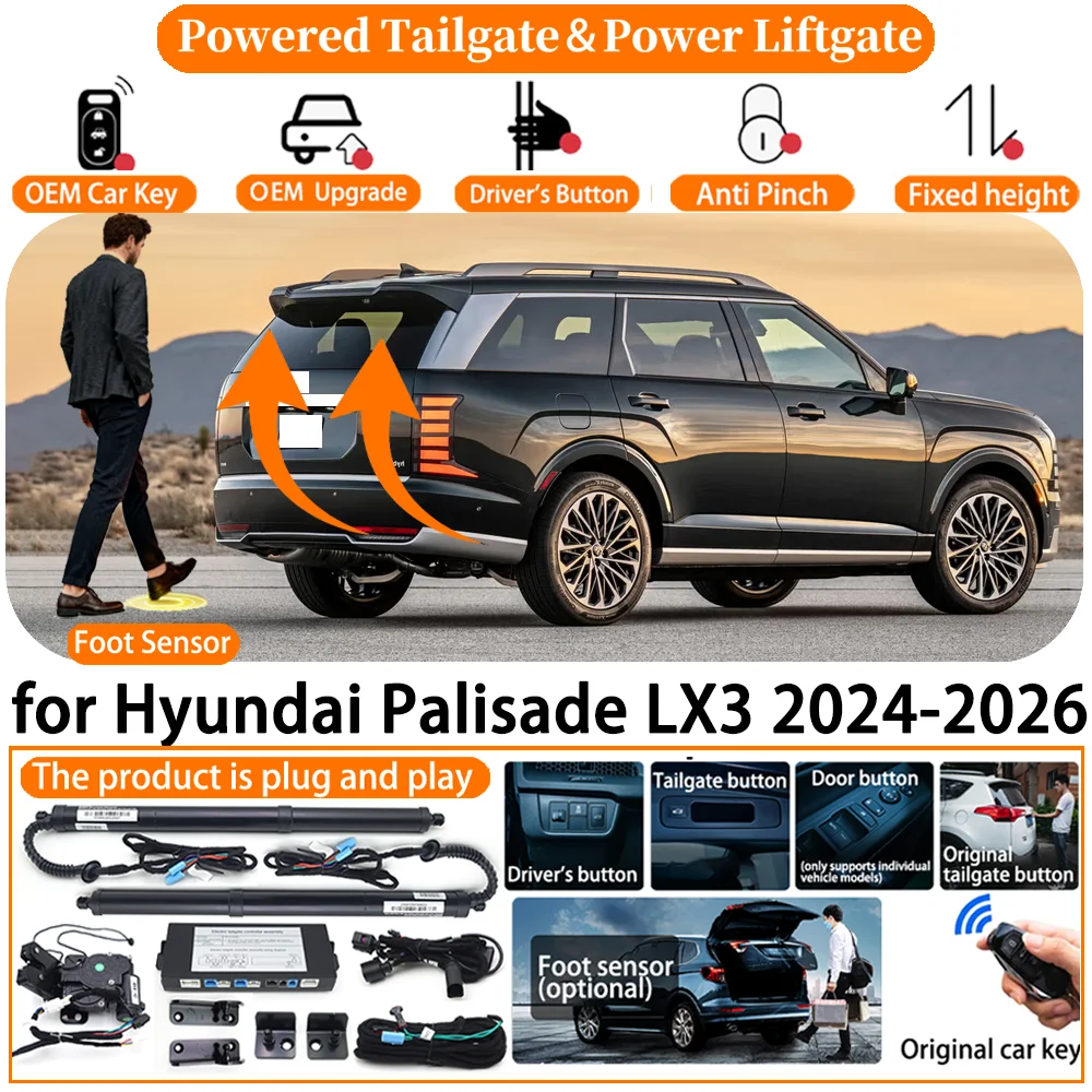 Smart Powered Tailgate System Automatic Electric Tail Gate Lifting kit Control Lifting Trunk for Hyundai Palisade LX3 2024-2026