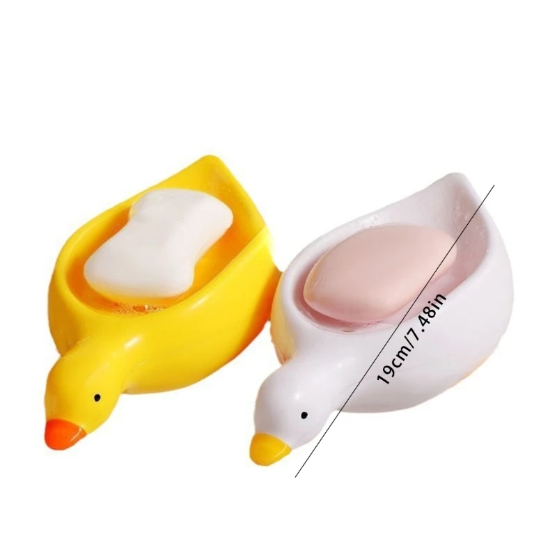 Đĩa xà phòng hình vịt Thiết kế tự thoát nước Đế xà phòng 19cm cho bồn rửa mặt bàn Dropship