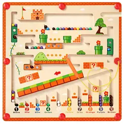 Magnetic Color and Number Maze Montessori Wooden Color Matching Toys Toddlers Wooden Puzzle Activity Board Learning Educational