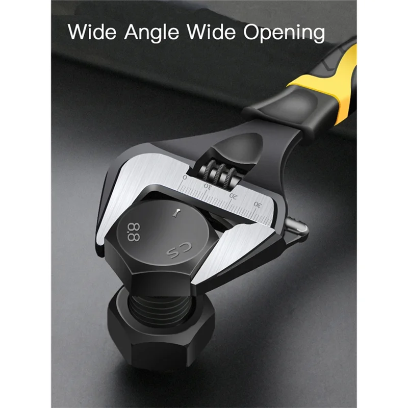 

【Улюбимый!】Регулируемый ключ для ванной комнаты с трещоткой и большим отверстием, ключ с короткой ручкой, для обслуживания трубопроводов в ванной комнате