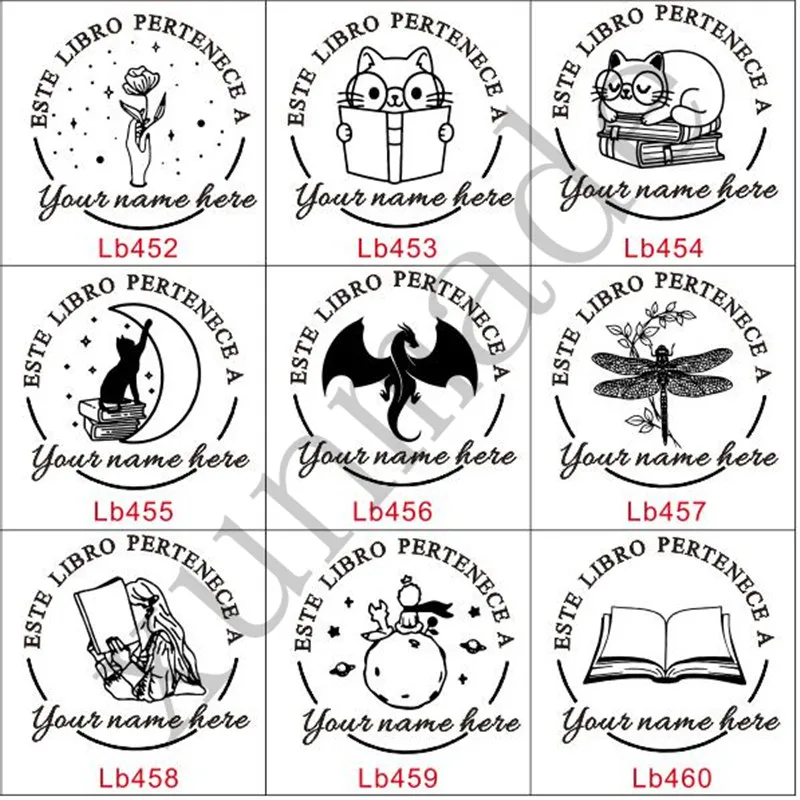 Timbres ex libris personalizados de tinta fotopolimero para sellos libros sello de biblioteca personalizado