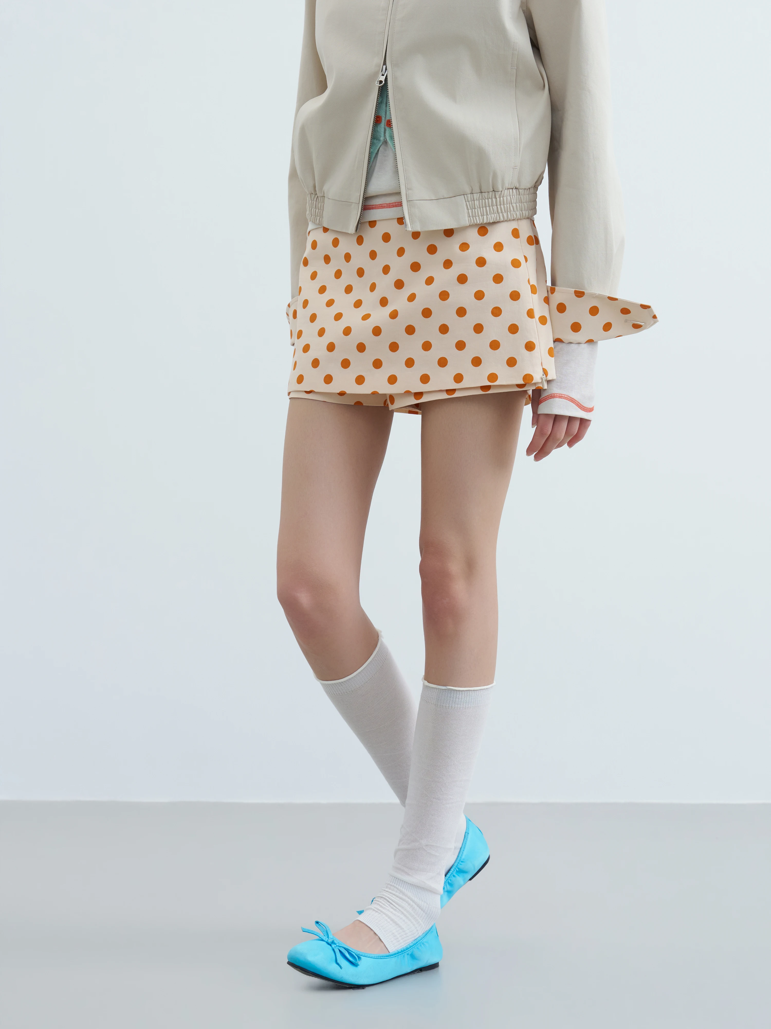 Riverstone plus Casual Vacation Polka Dot Half-length Skirt Women's Slimming Sweet Short Skirt Pants Original Style Cotton
