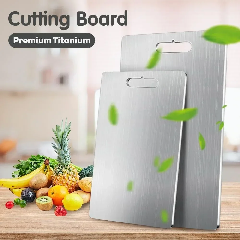 2025 New Upgrade Titanium Cutting Board Double-Sided Food-Grade Pure Titanium Kitchen Cutting Board for Chefs And Home Use