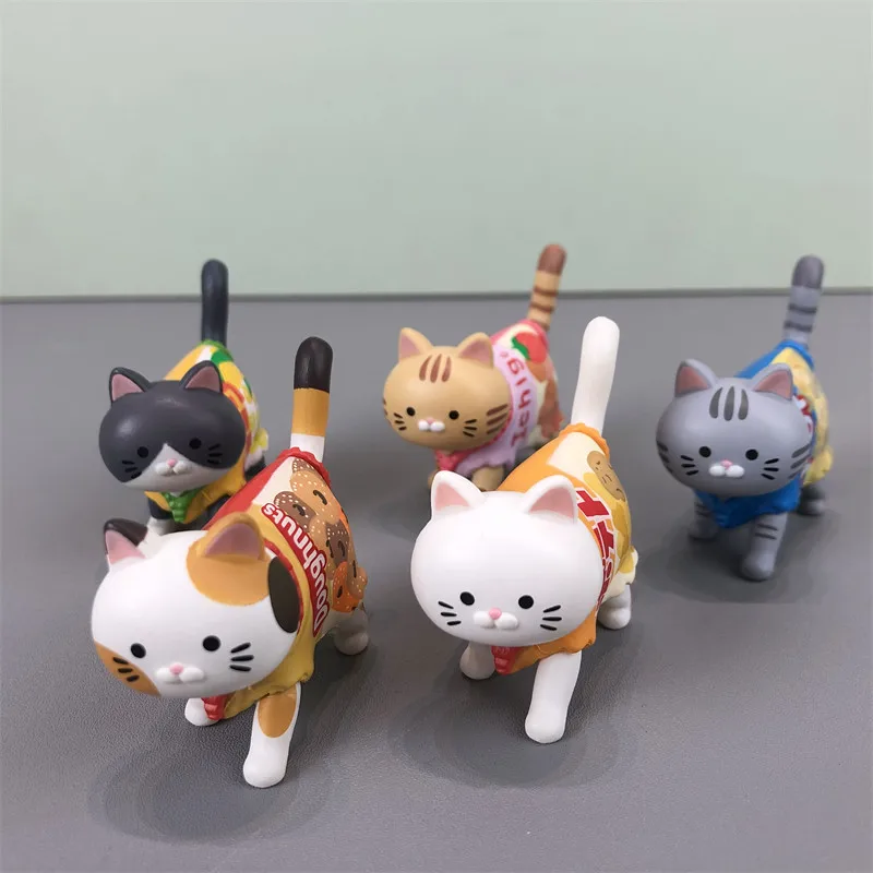 Mofusand Qualia Snack Cat Series Wearing Candy Food Packaging Cute Cat Desktop Ornament Toy Model Mystery Box Surprise Fun Gifts