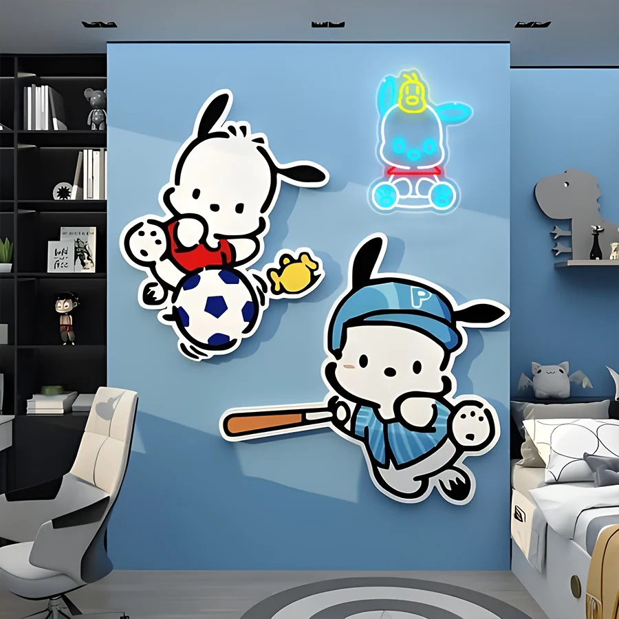 Sanrio Pochacco Insegna al neon LED Luce al neon USB Dimmerabile Camera da letto Bar Soggiorno Cinema Sala giochi Man Cave Decor Regali di compleanno