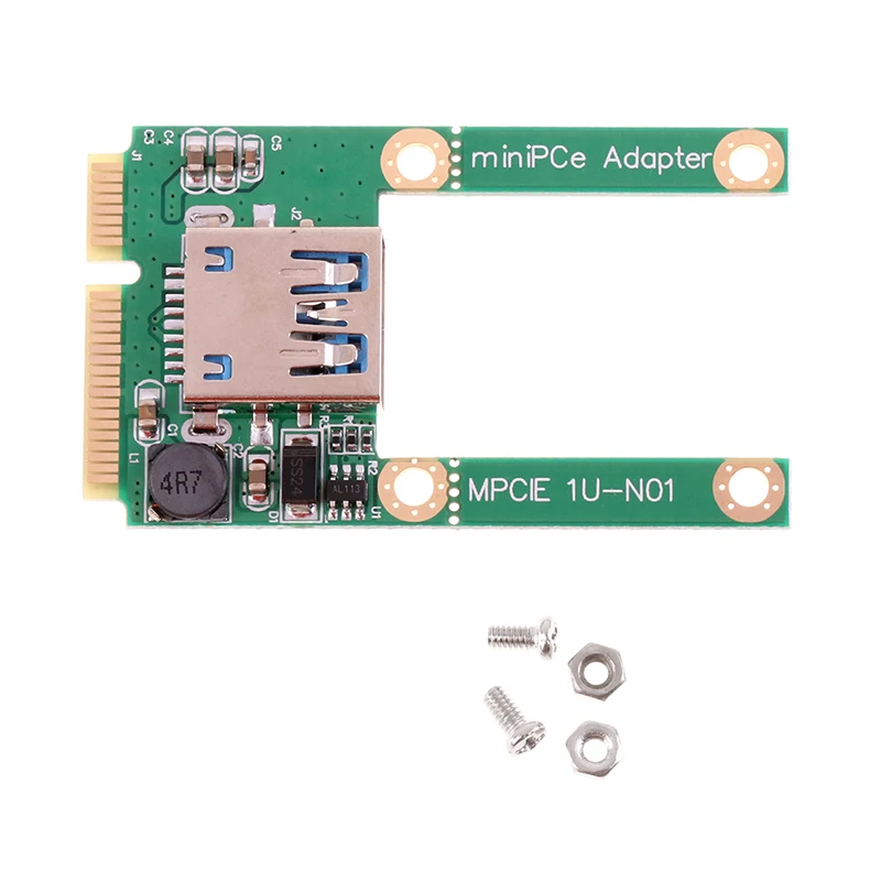 Mini PCI-E para USB 3.0 Cartão de Expansão, Laptop PCI Express, PCIe para USB 3.0, Conversor Riser, Adaptador com Parafuso